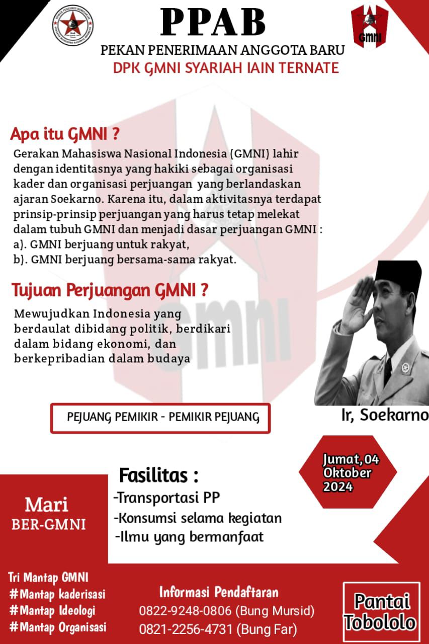 Pamflet PPAB DPK GMNI Syariah IAIN Ternate